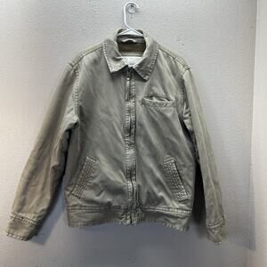 Vintage Aeropostale Canvas Jacket Men’s M Tan Cotton Sherpa Lined Full Zip Y2K